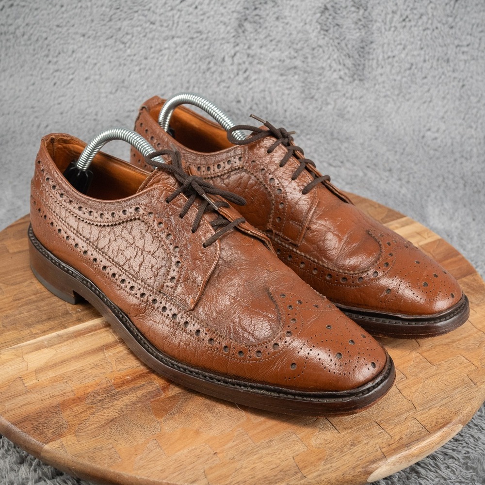 STUART MCGUIRE‎ VTG MEN'S BROWN LEATHER WING TIP DRESS SHOE SIZE US 9.5 D